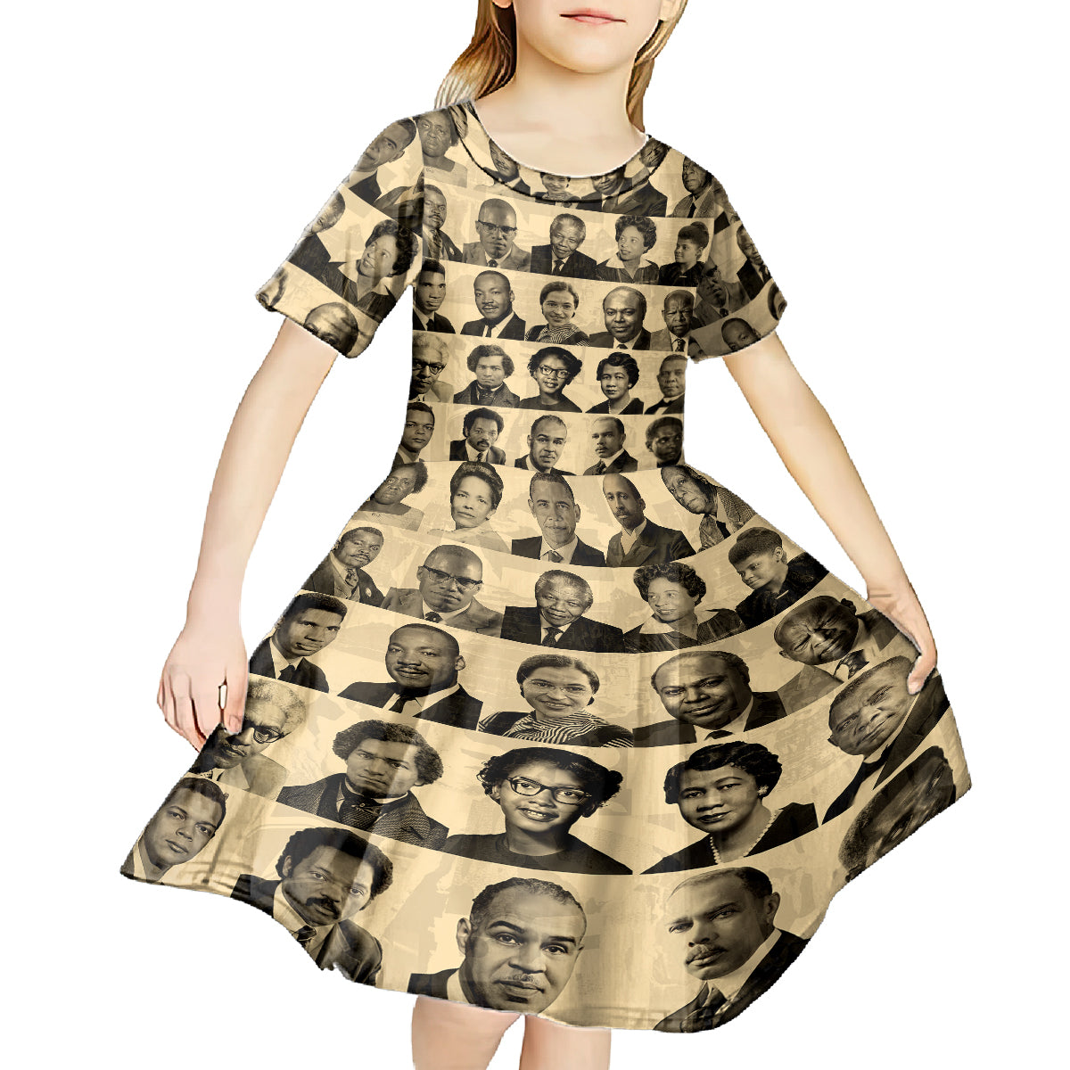 Civil Rights Leaders Kid Short Sleeve Dress African-American - Wonder Print Shop