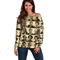 Civil Rights Leaders Off Shoulder Sweater African-American - Wonder Print Shop