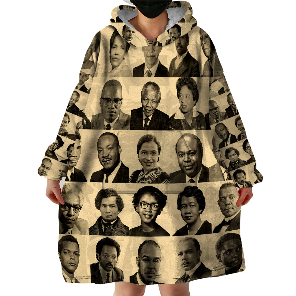 Civil Rights Leaders Wearable Blanket Hoodie African-American - Wonder Print Shop