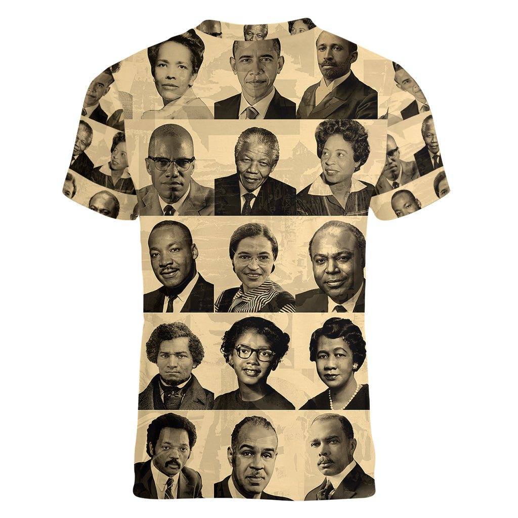 Civil Rights Leaders Women V Neck T Shirt African-American - Wonder Print Shop