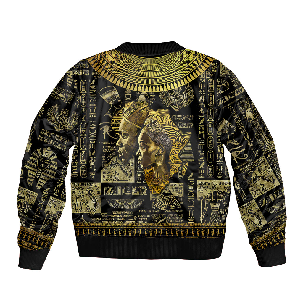 Egypt Pharaoh Bomber Jacket Egyptian Hieroglyphs and Symbols - Wonder Print Shop