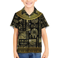 Egypt Pharaoh Hawaiian Shirt Egyptian Hieroglyphs and Symbols - Wonder Print Shop
