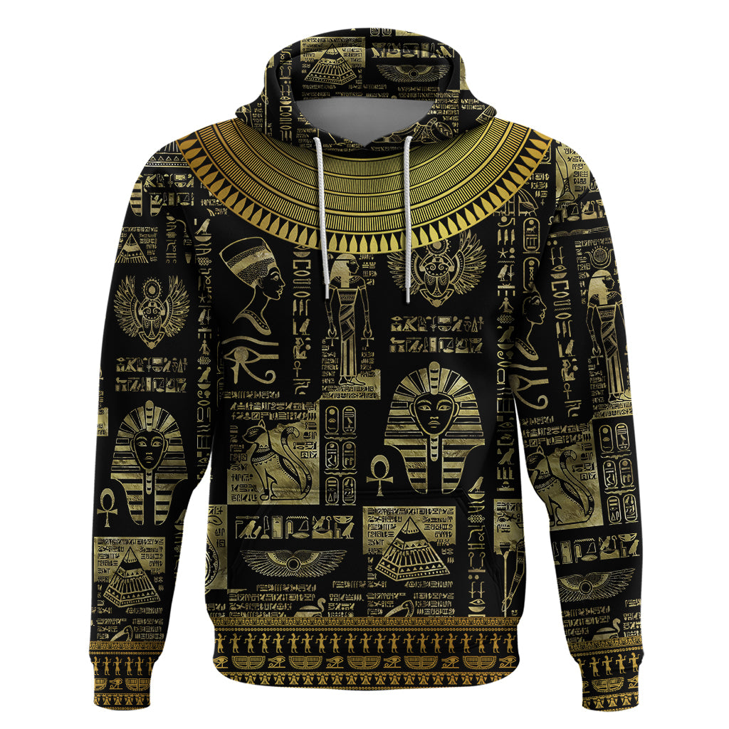 Egypt Pharaoh Hoodie Egyptian Hieroglyphs and Symbols - Wonder Print Shop
