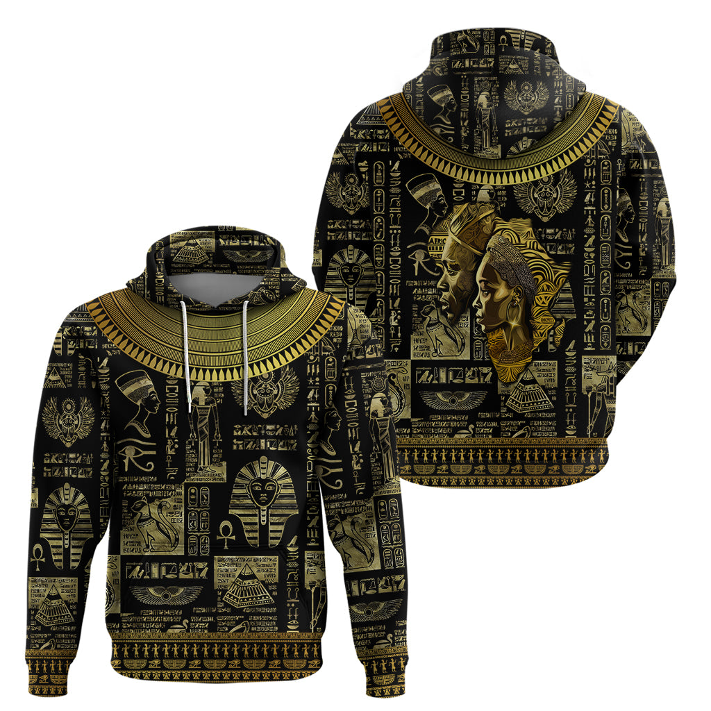 Egypt Pharaoh Hoodie Egyptian Hieroglyphs and Symbols - Wonder Print Shop