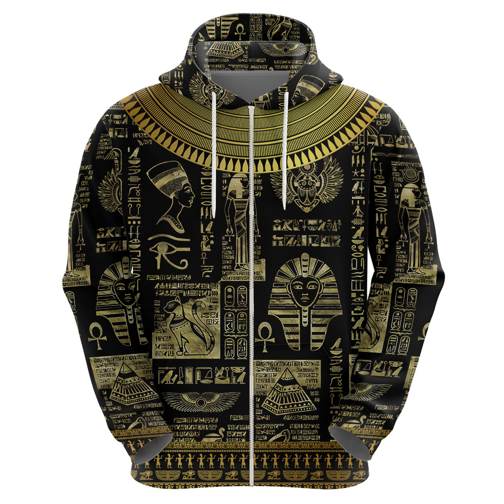 Egypt Pharaoh Hoodie Egyptian Hieroglyphs and Symbols - Wonder Print Shop