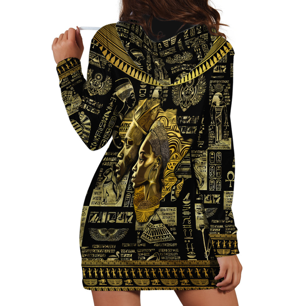 Egypt Pharaoh Hoodie Dress Egyptian Hieroglyphs and Symbols - Wonder Print Shop