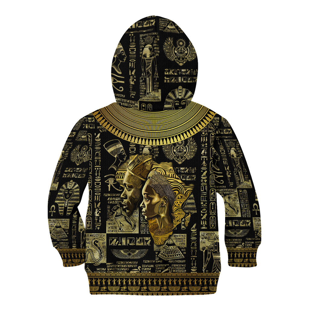 Egypt Pharaoh Kid Hoodie Egyptian Hieroglyphs and Symbols - Wonder Print Shop