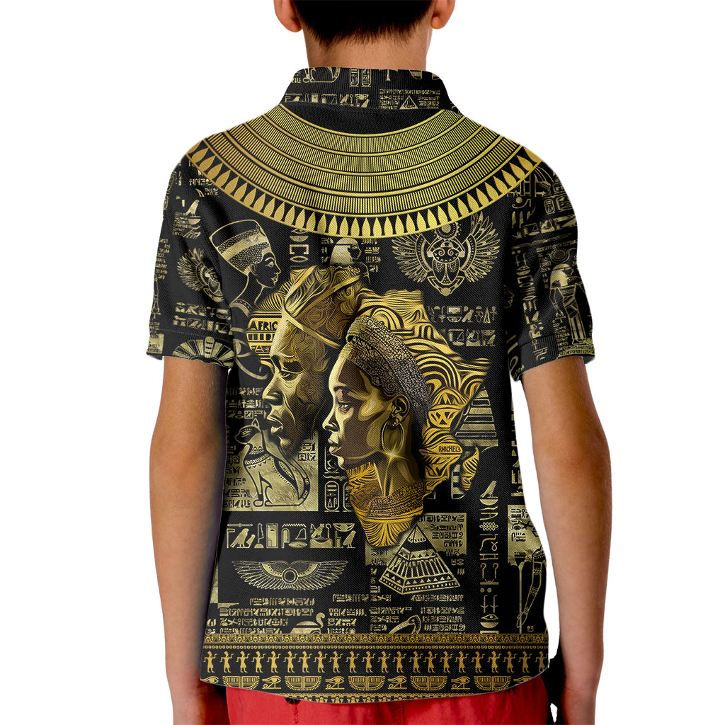 Egypt Pharaoh Kid Polo Shirt Egyptian Hieroglyphs and Symbols - Wonder Print Shop