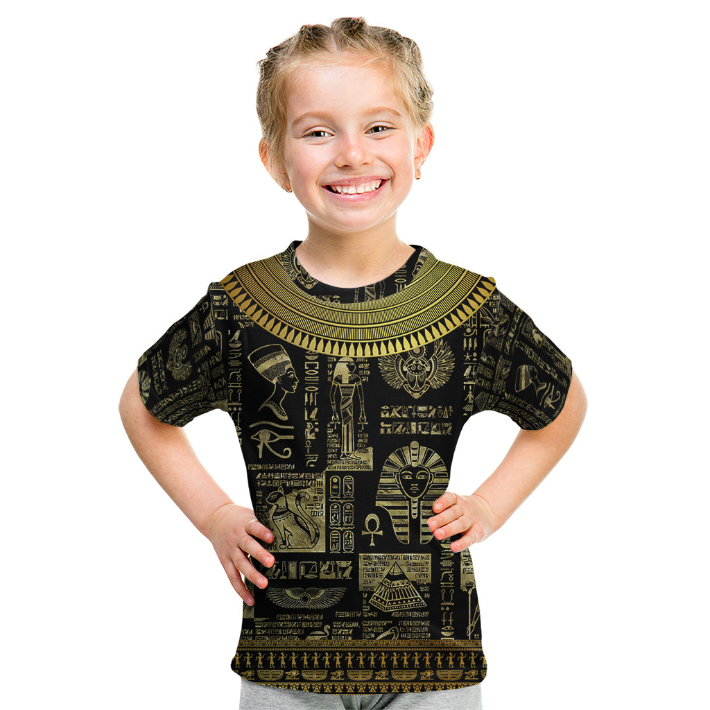 Egypt Pharaoh Kid T Shirt Egyptian Hieroglyphs and Symbols - Wonder Print Shop