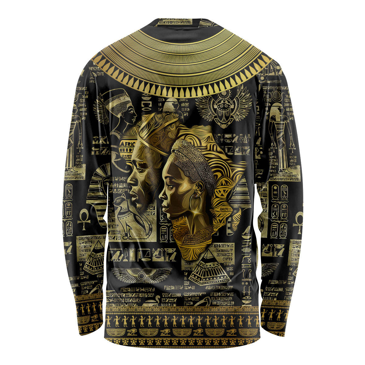 Egypt Pharaoh Long Sleeve Shirt Egyptian Hieroglyphs and Symbols - Wonder Print Shop