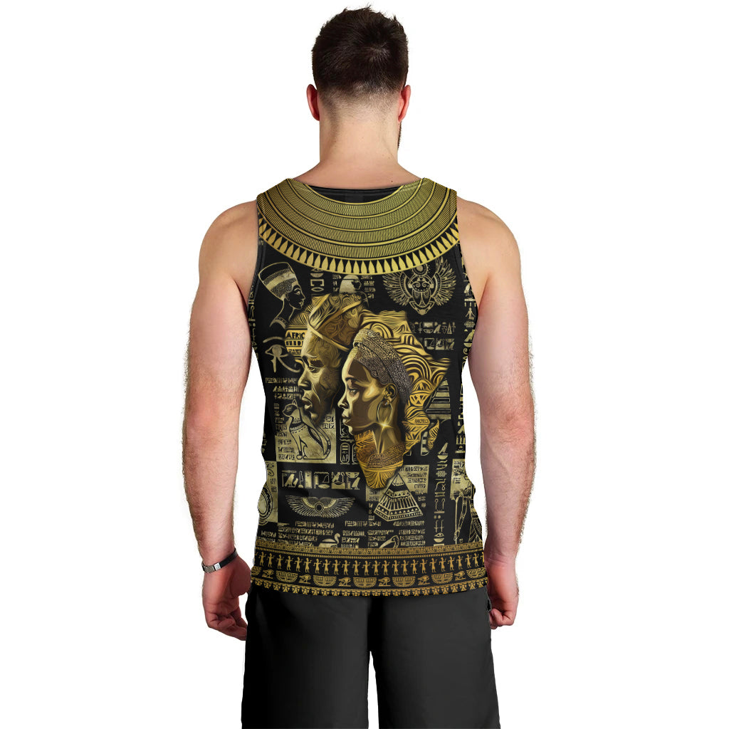 Egypt Pharaoh Men Tank Top Egyptian Hieroglyphs and Symbols - Wonder Print Shop