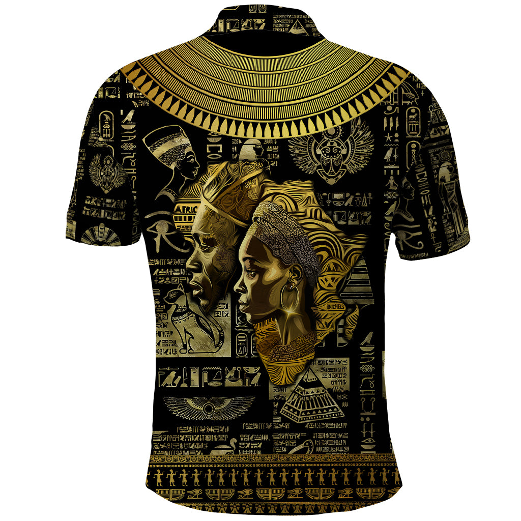 Egypt Pharaoh Polo Shirt Egyptian Hieroglyphs and Symbols - Wonder Print Shop
