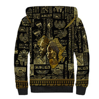 Egypt Pharaoh Sherpa Hoodie Egyptian Hieroglyphs and Symbols - Wonder Print Shop