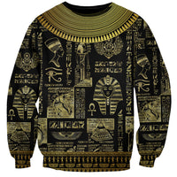 Egypt Pharaoh Sweatshirt Egyptian Hieroglyphs and Symbols - Wonder Print Shop