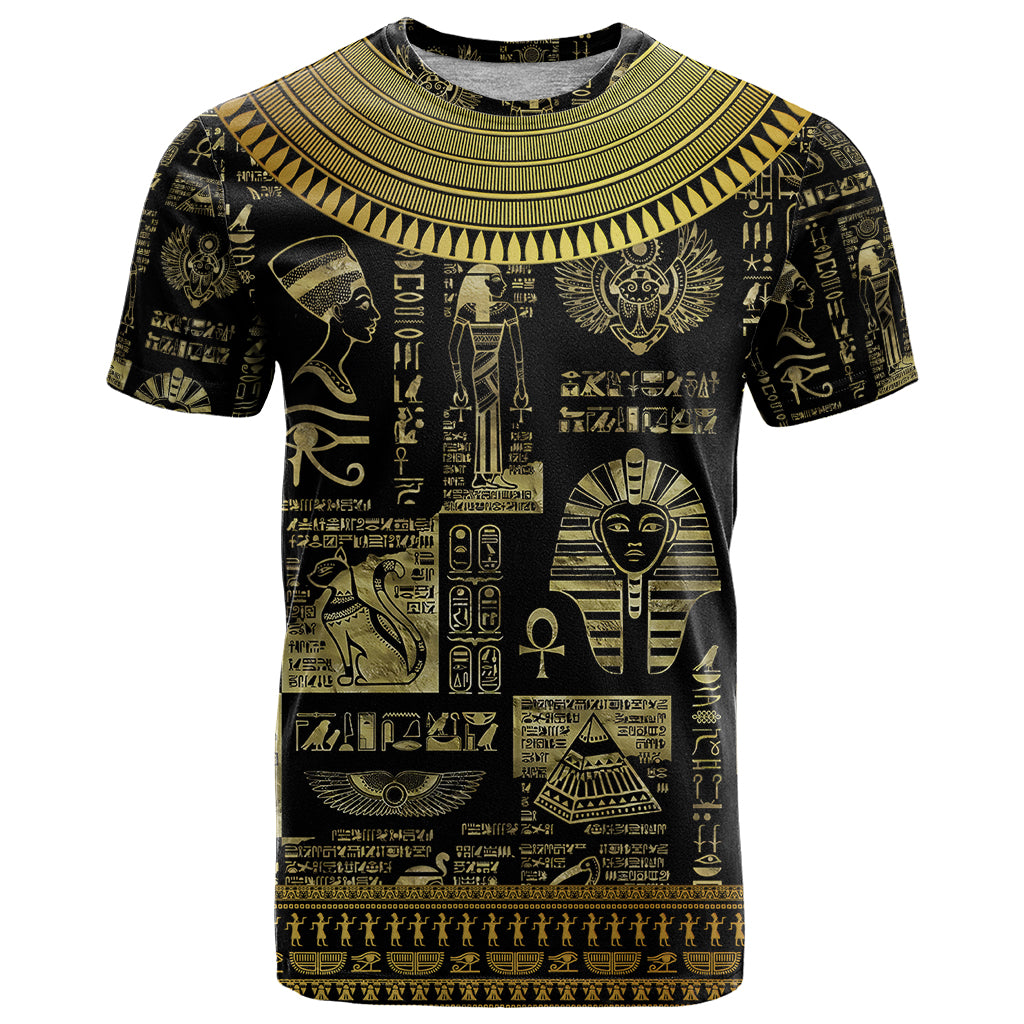 Egypt Pharaoh T Shirt Egyptian Hieroglyphs and Symbols - Wonder Print Shop