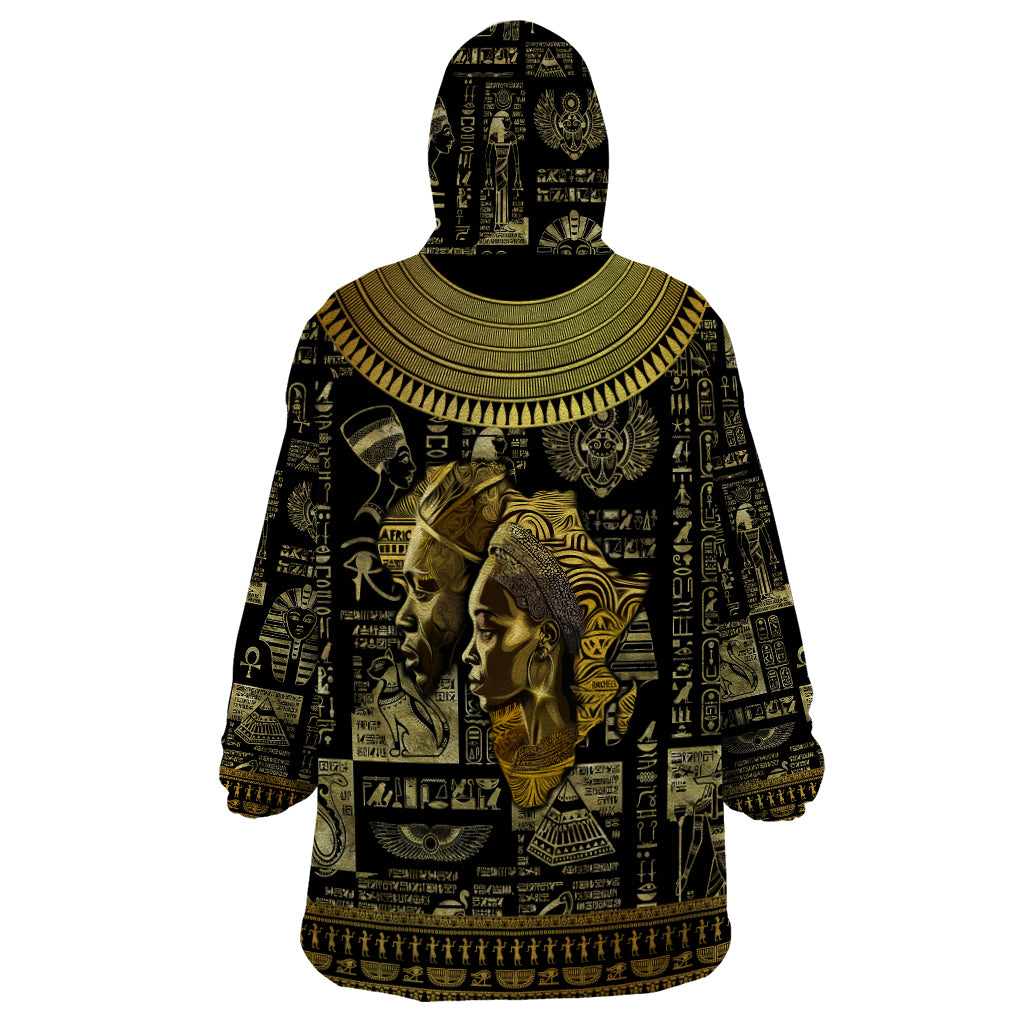 Egypt Pharaoh Wearable Blanket Hoodie Egyptian Hieroglyphs and Symbols - Wonder Print Shop