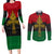 Pan African Ankh Couples Matching Long Sleeve Bodycon Dress and Long Sleeve Button Shirts - Wonder Print Shop