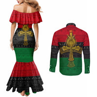 pan-african-ankh-couples-matching-mermaid-dress-and-long-sleeve-button-shirts