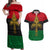 Pan African Ankh Couples Matching Off Shoulder Maxi Dress and Hawaiian Shirt - Wonder Print Shop