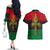 Pan African Ankh Couples Matching Off The Shoulder Long Sleeve Dress and Hawaiian Shirt - Wonder Print Shop