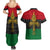 Pan African Ankh Couples Matching Summer Maxi Dress and Hawaiian Shirt - Wonder Print Shop