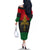 Pan African Ankh Family Matching Off Shoulder Long Sleeve Dress and Hawaiian Shirt - Wonder Print Shop