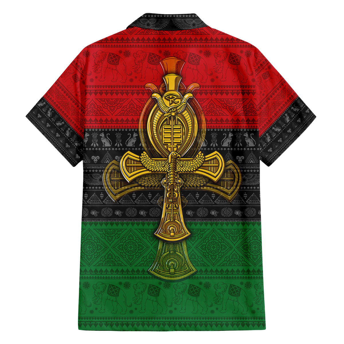 Pan African Ankh Family Matching Off Shoulder Maxi Dress and Hawaiian Shirt - Wonder Print Shop