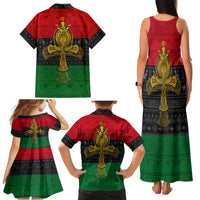 Pan African Ankh Family Matching Tank Maxi Dress and Hawaiian Shirt - Wonder Print Shop
