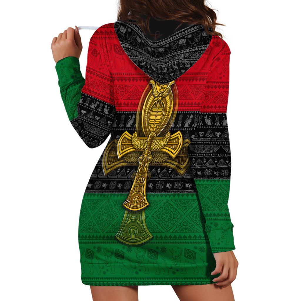 Pan African Ankh Hoodie Dress - Wonder Print Shop