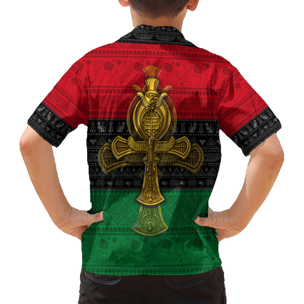 Pan African Ankh Kid Hawaiian Shirt - Wonder Print Shop