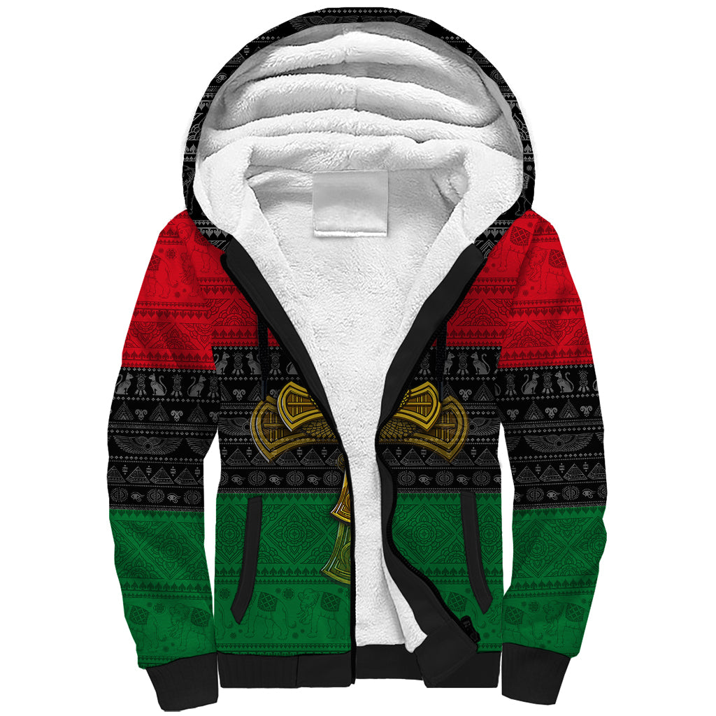 Pan African Ankh Sherpa Hoodie - Wonder Print Shop