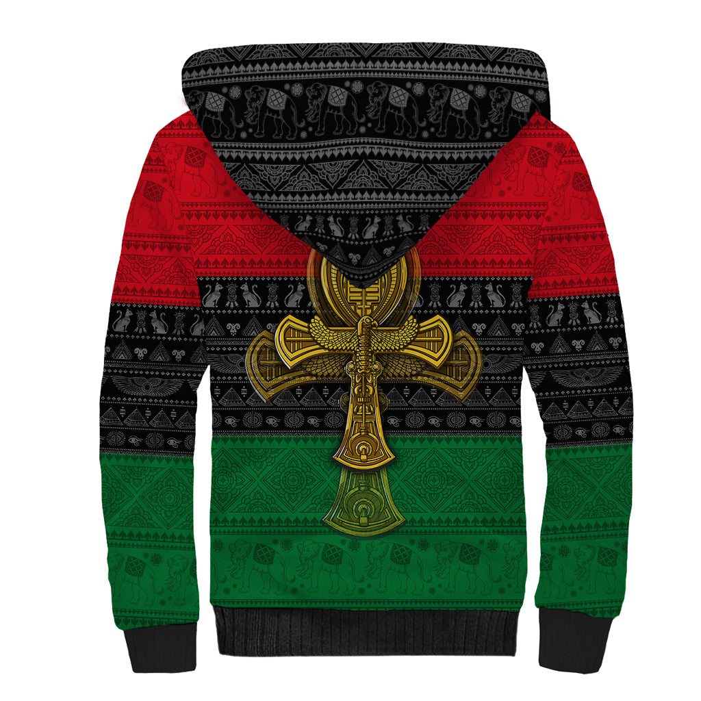 Pan African Ankh Sherpa Hoodie - Wonder Print Shop