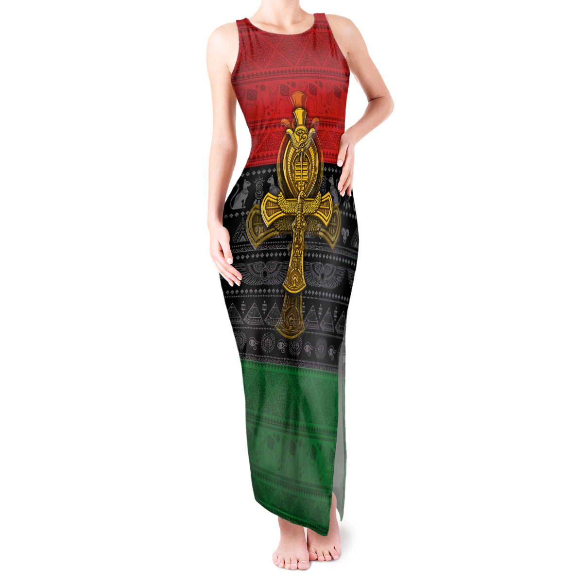 Pan African Ankh Tank Maxi Dress - Wonder Print Shop
