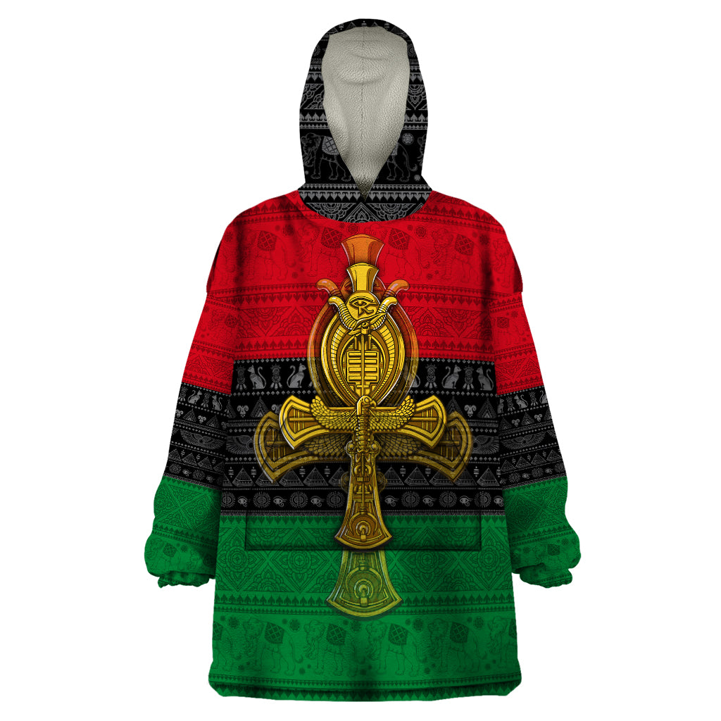 Pan African Ankh Wearable Blanket Hoodie - Wonder Print Shop