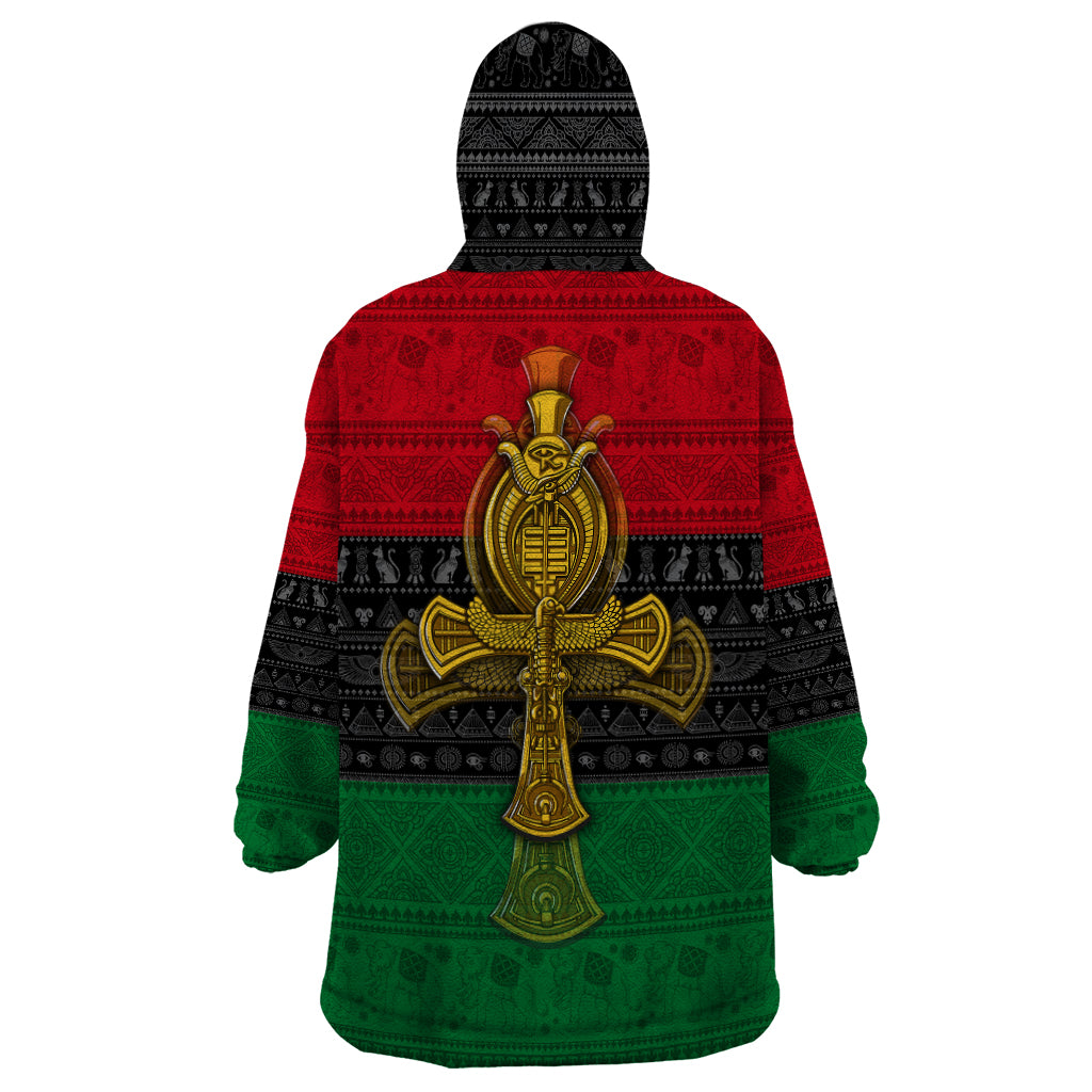 Pan African Ankh Wearable Blanket Hoodie - Wonder Print Shop