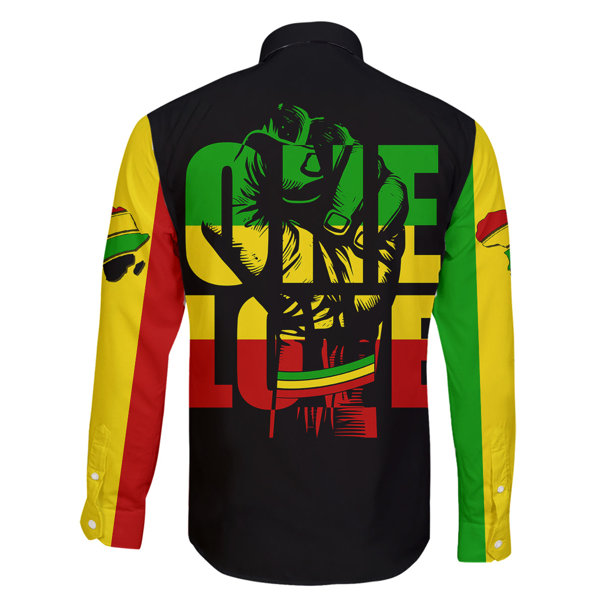 Reggae One Love Family Matching Off Shoulder Long Sleeve Dress and Hawaiian Shirt African - Wonder Print Shop