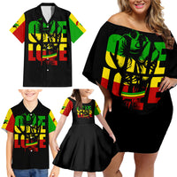 Reggae One Love Family Matching Off Shoulder Short Dress and Hawaiian Shirt African - Wonder Print Shop