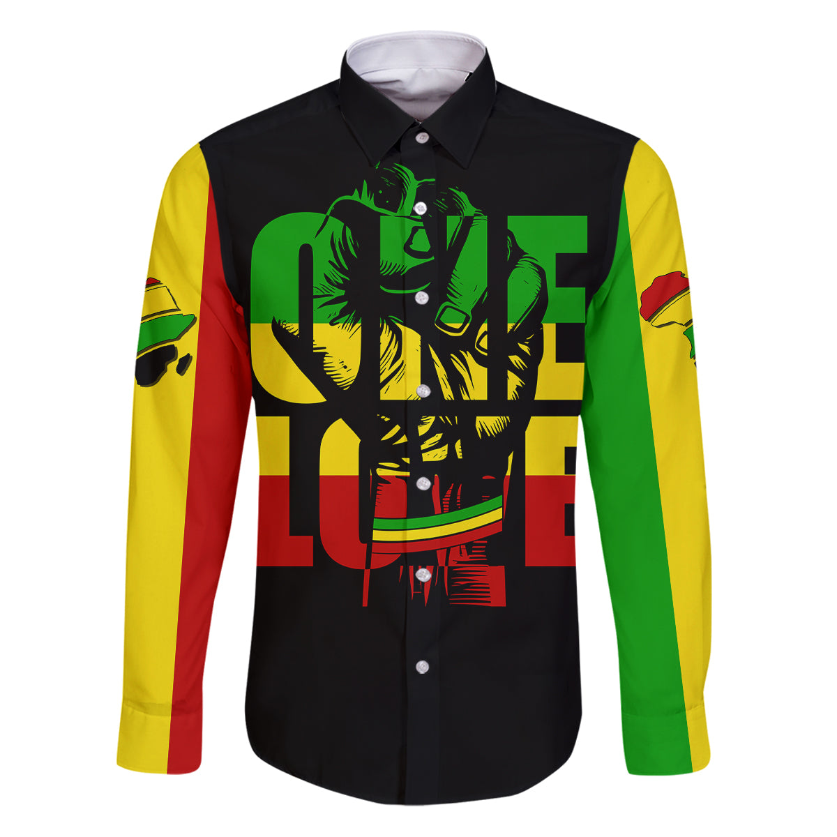 Reggae One Love Family Matching Puletasi Dress and Hawaiian Shirt African - Wonder Print Shop