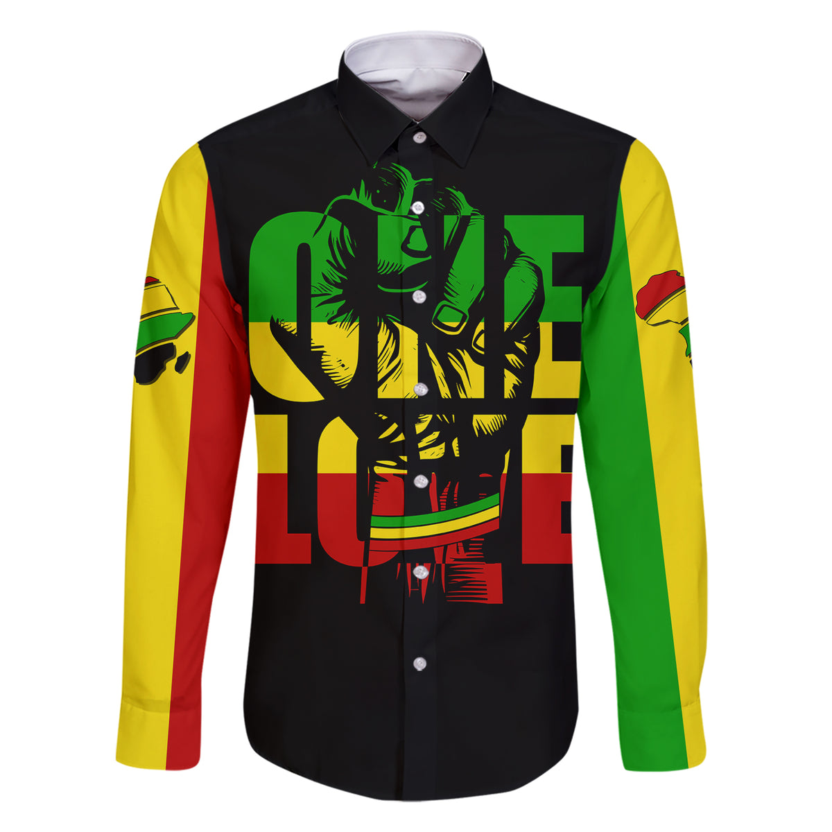 Reggae One Love Family Matching Short Sleeve Bodycon Dress and Hawaiian Shirt African - Wonder Print Shop