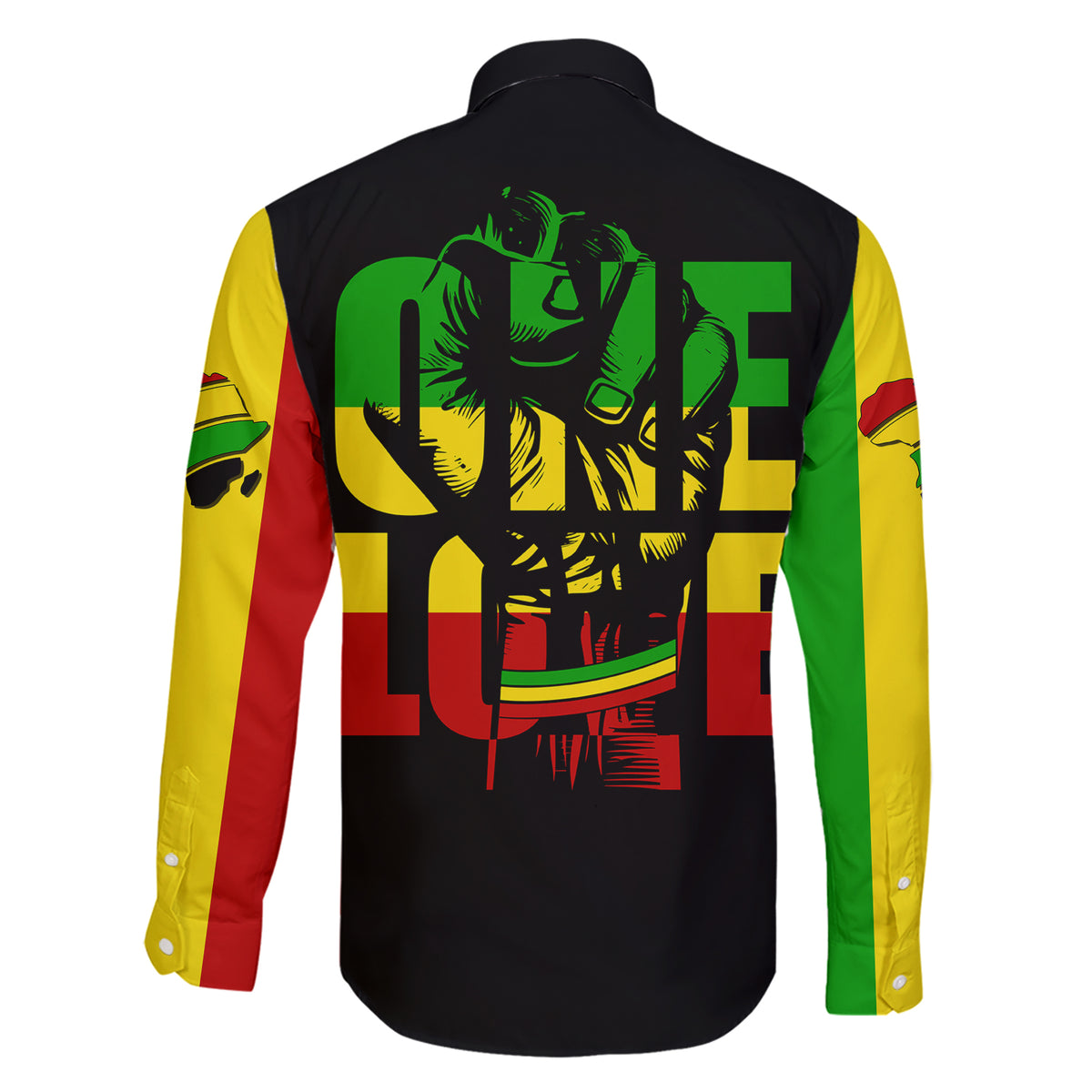 Reggae One Love Family Matching Short Sleeve Bodycon Dress and Hawaiian Shirt African - Wonder Print Shop