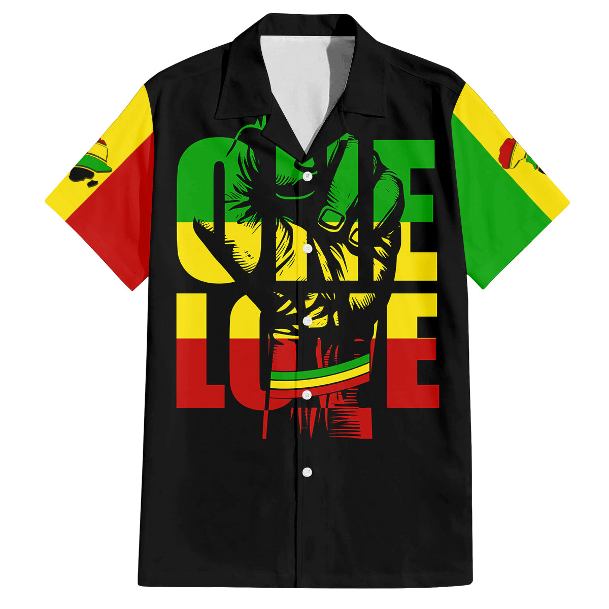 Reggae One Love Family Matching Tank Maxi Dress and Hawaiian Shirt African - Wonder Print Shop
