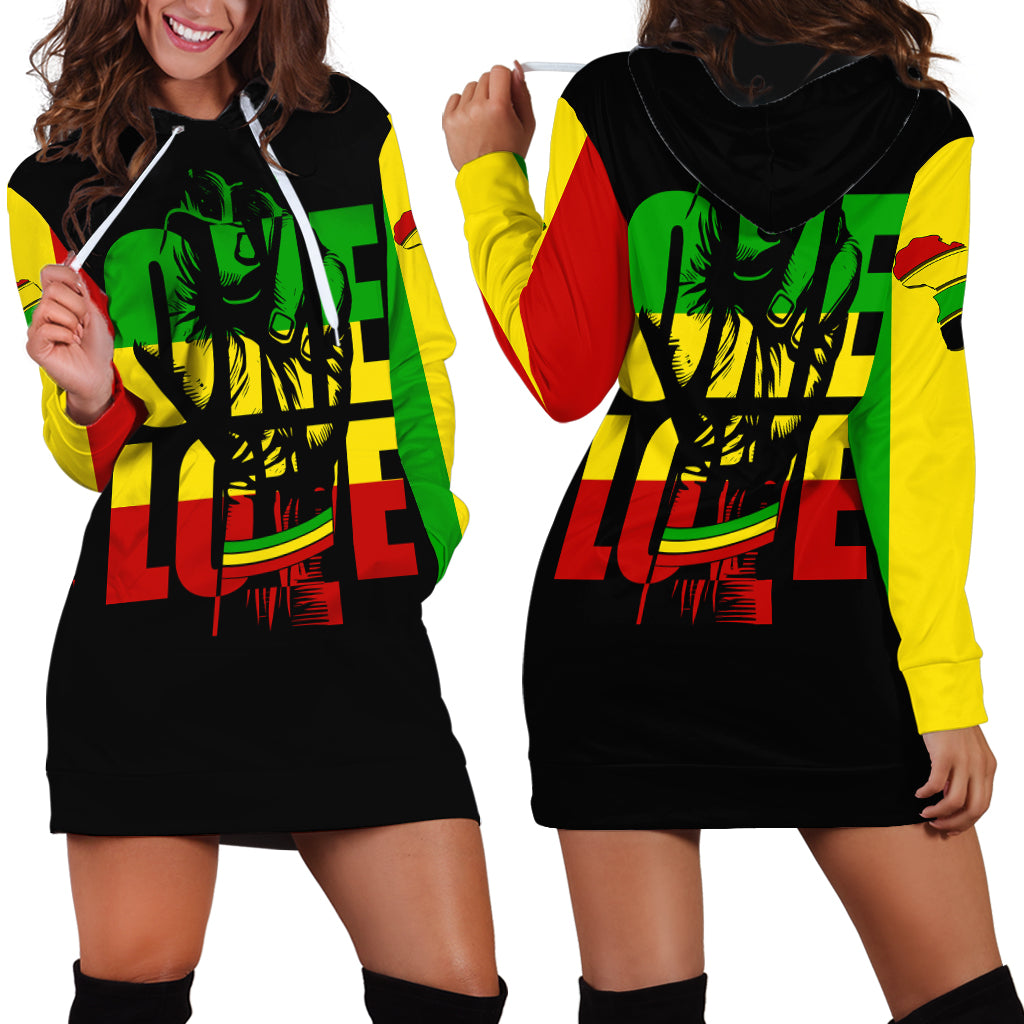 Reggae One Love Hoodie Dress African - Wonder Print Shop