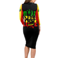 Reggae One Love Long Sleeve Bodycon Dress African - Wonder Print Shop