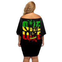 Reggae One Love Off Shoulder Short Dress African - Wonder Print Shop