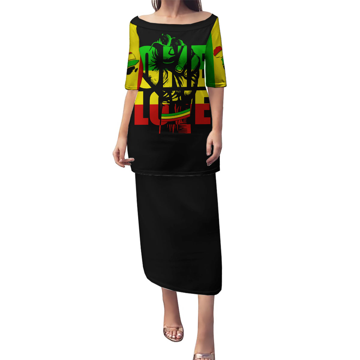 Reggae One Love Puletasi African - Wonder Print Shop