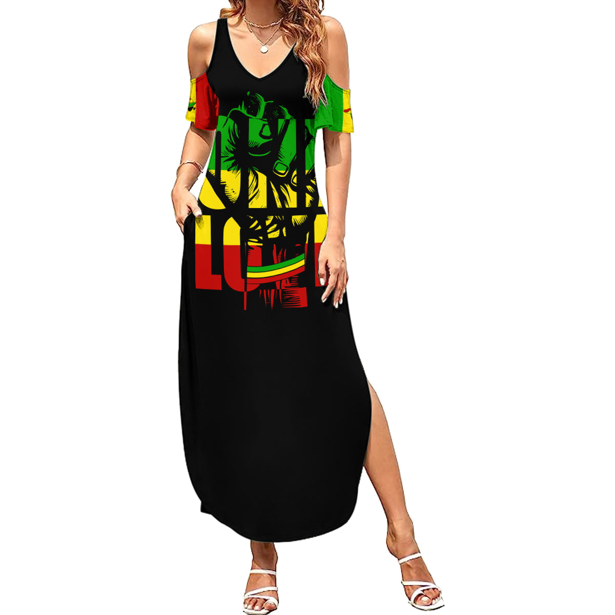 Reggae One Love Summer Maxi Dress African - Wonder Print Shop