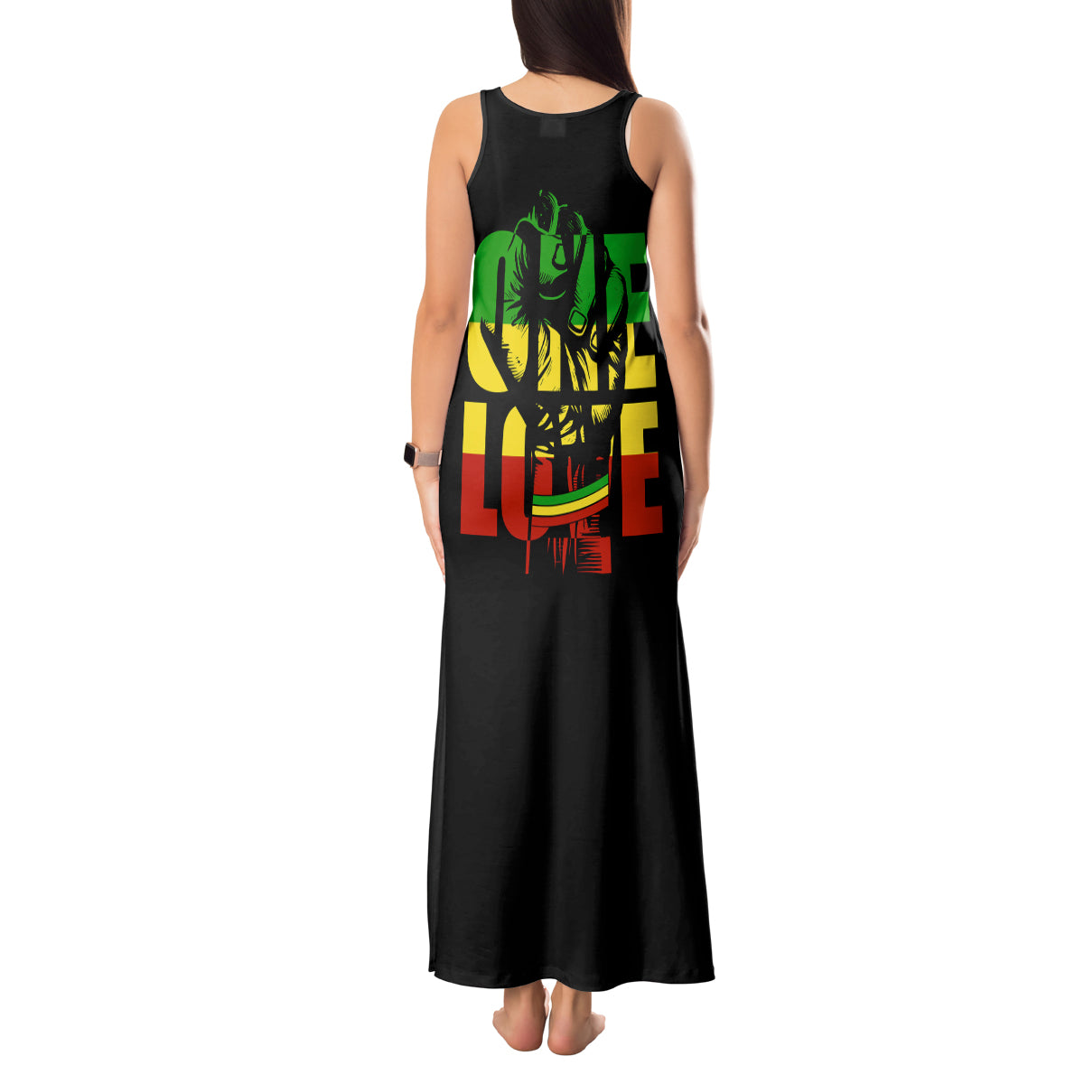 Reggae One Love Tank Maxi Dress African - Wonder Print Shop