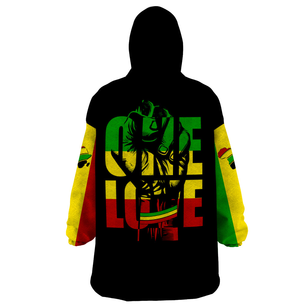 Reggae One Love Wearable Blanket Hoodie African - Wonder Print Shop