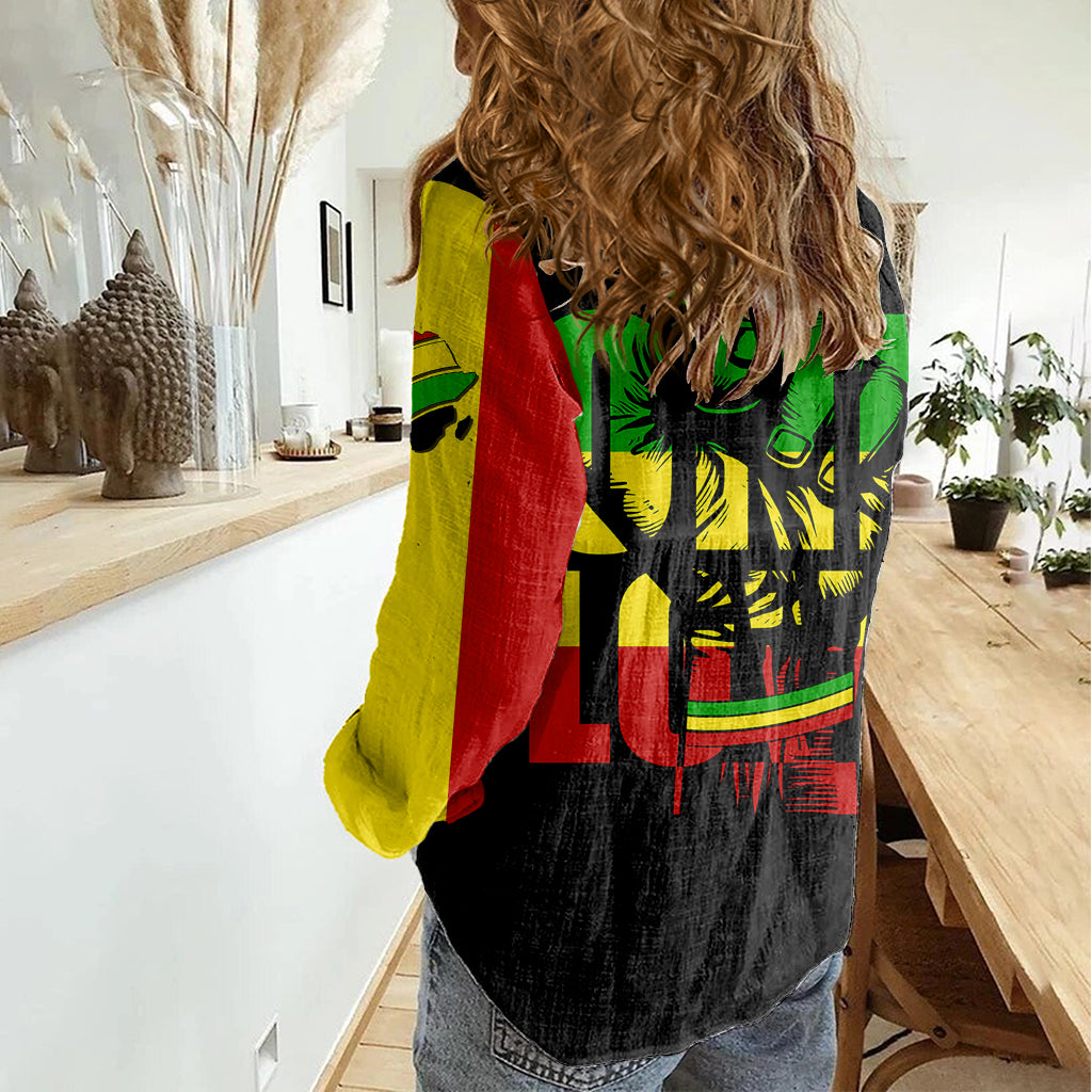 Reggae One Love Women Casual Shirt African - Wonder Print Shop