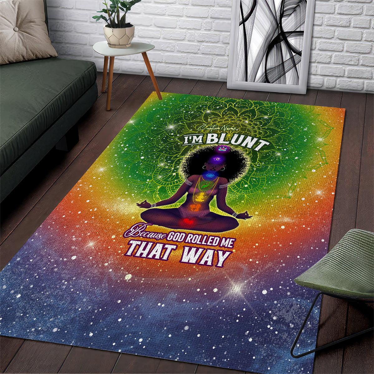 I'm Blunt African Area Rug Black Women Mandala - Wonder Print Shop
